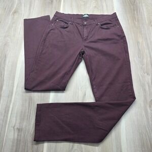 Noyes Made in Italy Pants Mens 32‎ Burgundy Maroon Cotton Stretch Trousers EU 48